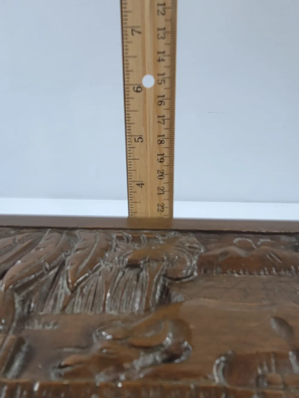 Vintage Hand Carved Bull Rectangular Jewelry Box